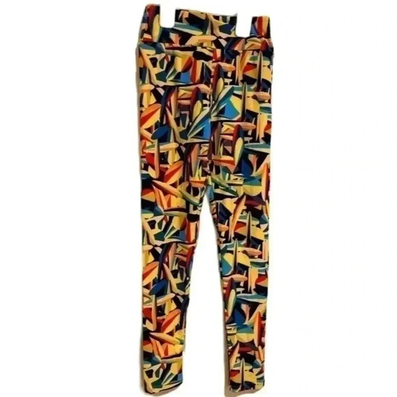 LulaRoe Yellow Blue Red Various Print Leggings Size 00 Tween New without tags - Picture 2 of 4
